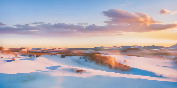 坝上草原的雪景视频