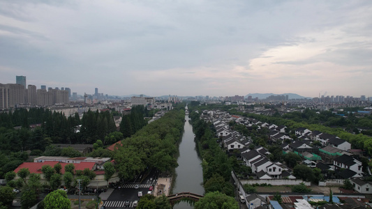 江南水乡风光苏州航拍 视频