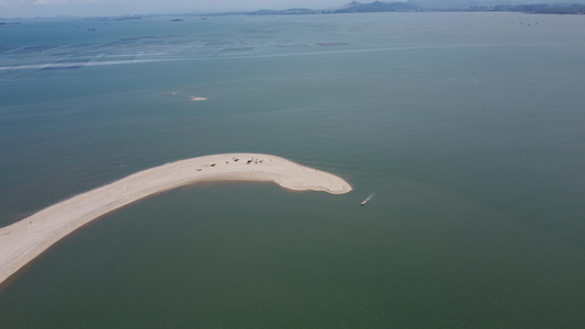 航拍福建泉州触角沙滩美景海边景点视频