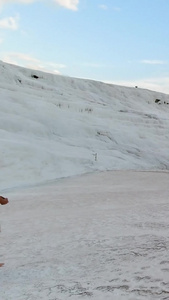 土耳其著名景点棉花堡实拍地质结构视频