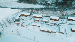 沈阳棋盘山雪乡航拍空镜24秒视频