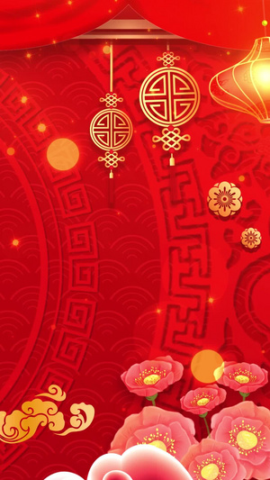 红色动态喜庆热闹春节循环背景视频29秒视频