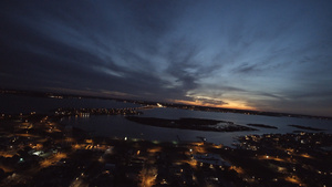小村镇的海湾夜景23秒视频