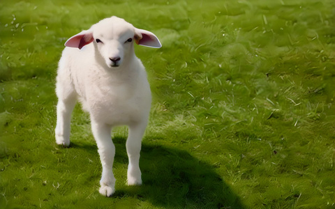 小羊在草地上行走视频