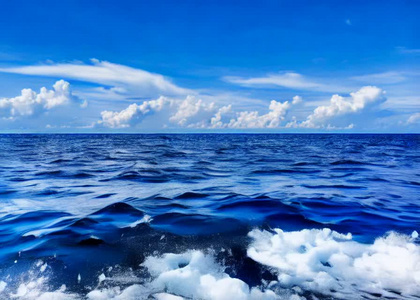 快艇在海面上掀起的浪花视频