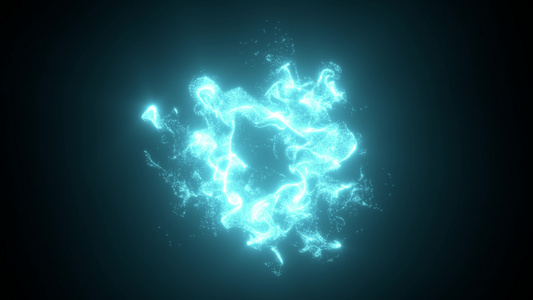 蓝色火焰特殊背景燃烧的形状3D感应器视频