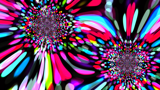 抽象彩虹颜色滚动看起来像两个孔雀蜘蛛镜子反射和移动视频