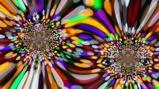 抽象的彩虹颜色滚动看起来像两个孔雀蜘蛛镜子反射移动视频