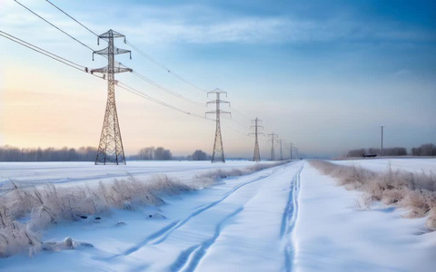 冬天一望无际的雪地风景视频