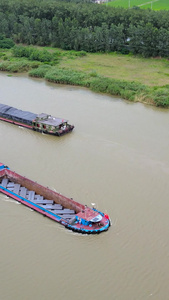 京杭大运河界首古镇船只运输航拍世界文化遗产视频