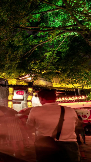 成都市网红打卡景点锦里古街人流延时摄影成都市城市宣传素材12秒视频