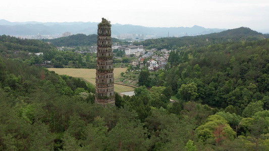 天台千年古刹隋塔国清寺航拍合集视频