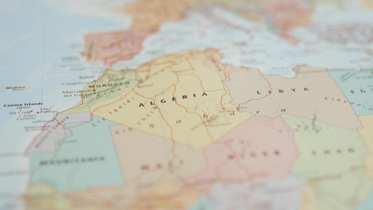 非洲北部一幅色彩多彩和模糊的地图上的白血病视频