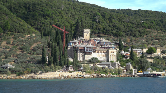 位于圣山独立修道院的塔托斯山多希亚里乌dochiariou视频