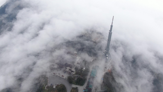 湖南南岳衡山5A景区云雾缭绕航拍视频视频