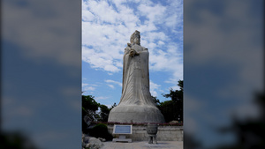 4K实拍湄洲岛妈祖祖庙妈祖石雕像延时摄影10秒视频