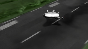 太空船在机场动画上着陆16秒视频