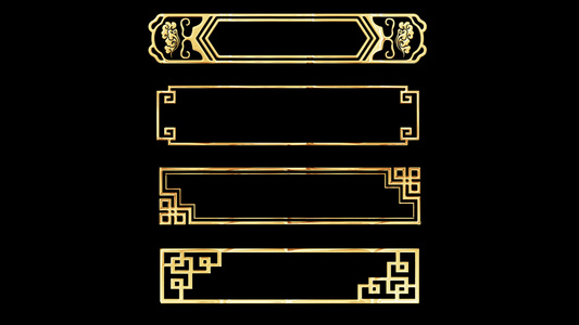 金色金属边框遮罩动画AE元素视频