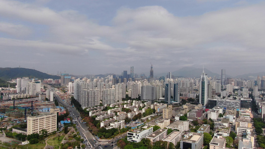 航拍深圳城市建设视频