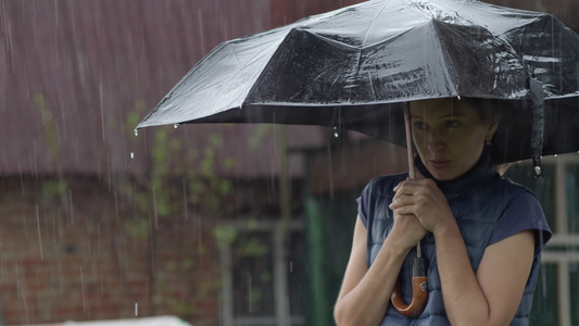 站在雨中的伞下视频