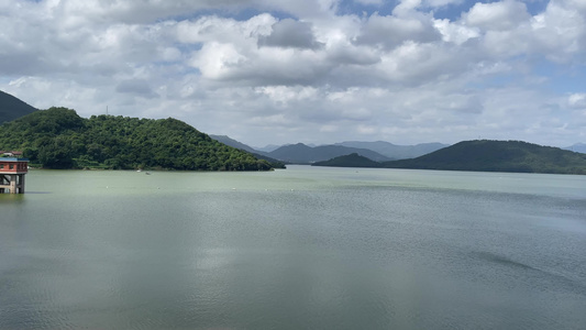 水库风景 湖水风光视频