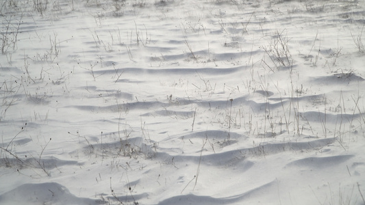 由强风吹雪形成的漂流视频