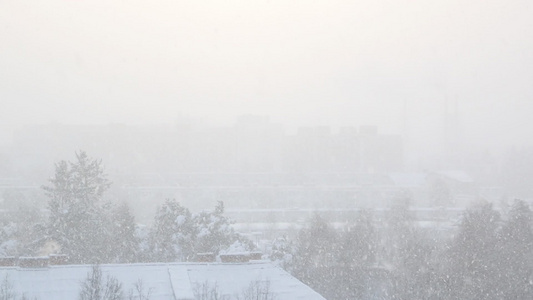 欧洲和美洲的大雪正在下非常寒冷冬天很寒冷视频