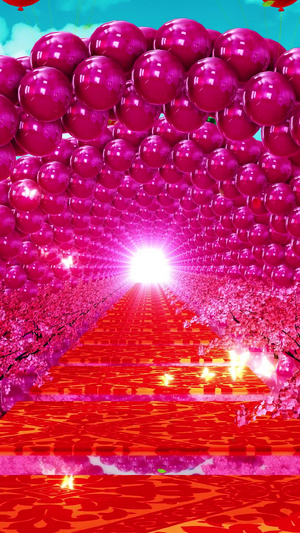 气球拱门婚礼背景素材唯美背景30秒视频