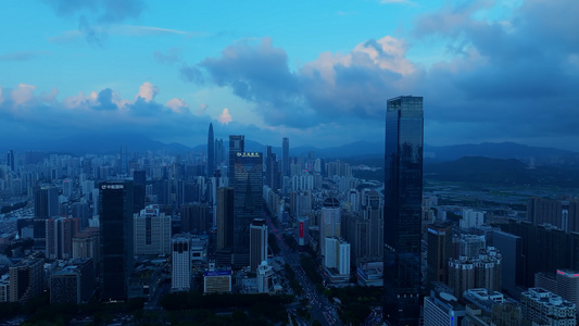 航拍深圳城市建筑群视频