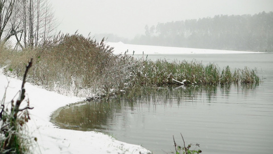 湖上降雪视频