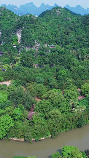 航拍桂林七星公园七星岩景区著名景点著名景区73秒视频