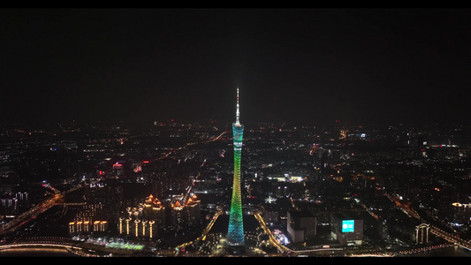 4k广州珠江新城天际线夜景视频