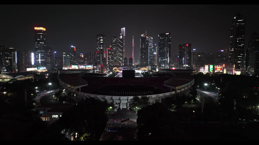 4k广州珠江新城天际线夜景视频