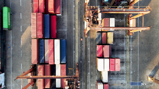 港口物流运输集装箱码头视频