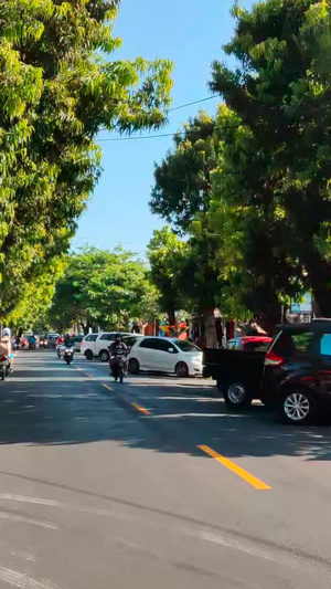 印尼巴厘岛小镇摩托车行车视角自由行23秒视频
