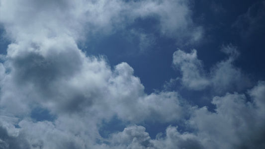 4kuhd蓝色天空白云在后光运动中视频