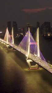 武汉长江二桥夜景和灯光秀城市风光视频素材市容市貌视频