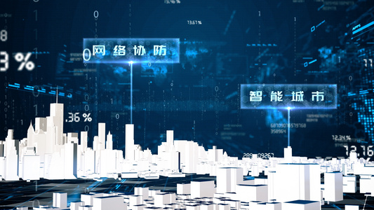 科技虚拟智慧城市规划概念展示AE模板视频