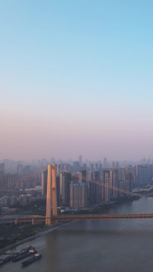 航拍长江桥梁交通道路桥梁车流素材城市素材56秒视频