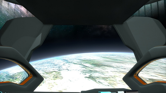 宇宙飞船指挥室地球视图视频