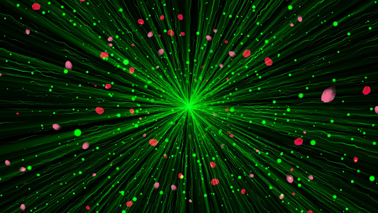 4K唯美的绿色粒子背景素材视频