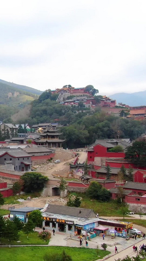 航拍五台山景区旅游景点塔院寺视频旅游景区48秒视频