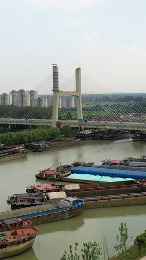 航拍扬州京杭大运河扬州运河103秒视频