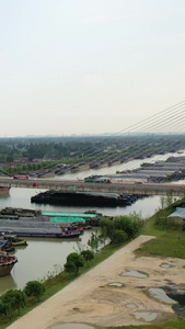 航拍扬州京杭大运河古代运河视频