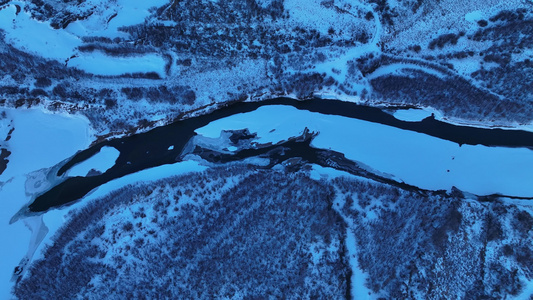 北方春季开河雪景视频