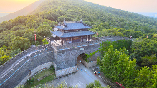 4A风景区常熟地标虞山门航拍合集4K[道门]视频