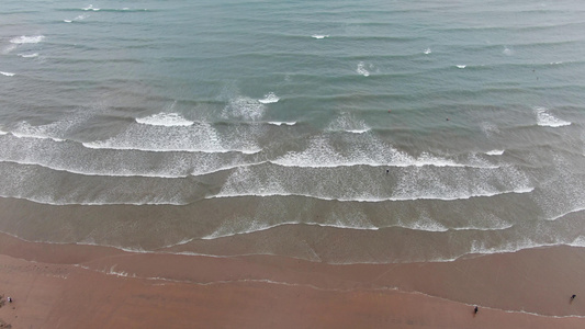 航拍大海海浪视频