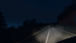 夜间农村公路上开车18秒视频