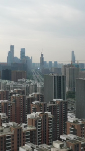 南京应天高架航拍城市建筑群CBD视频
