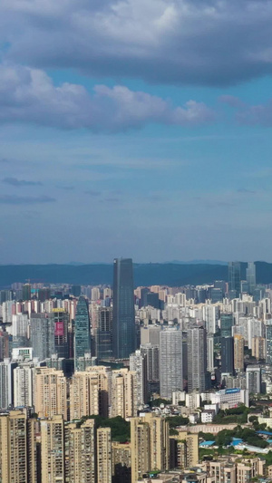 重庆好天气航拍素材鸟瞰新重庆55秒视频